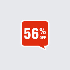 56 discount, Sales Vector badges for Labels, , Stickers, Banners, Tags, Web Stickers, New offer. Discount origami sign banner
