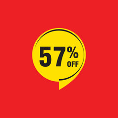 57 discount, Sales Vector badges for Labels, , Stickers, Banners, Tags, Web Stickers, New offer. Discount origami sign banner