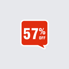 57 discount, Sales Vector badges for Labels, , Stickers, Banners, Tags, Web Stickers, New offer. Discount origami sign banner