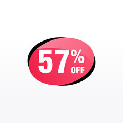 57 discount, Sales Vector badges for Labels, , Stickers, Banners, Tags, Web Stickers, New offer. Discount origami sign banner