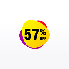 57 discount, Sales Vector badges for Labels, , Stickers, Banners, Tags, Web Stickers, New offer. Discount origami sign banner