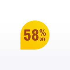 58 discount, Sales Vector badges for Labels, , Stickers, Banners, Tags, Web Stickers, New offer. Discount origami sign banner