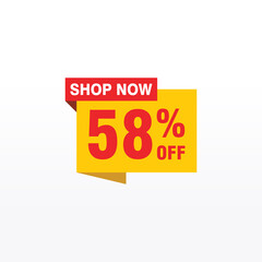 58 discount, Sales Vector badges for Labels, , Stickers, Banners, Tags, Web Stickers, New offer. Discount origami sign banner