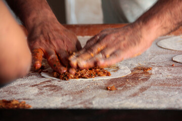 delicious lahmacun baked in the oven