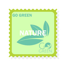 go green postcard. vector illustration