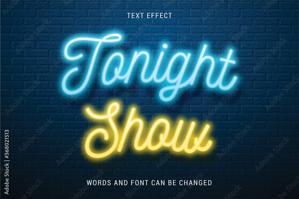 Fototapete shiny text effect 100% editable isolated on brick background vector image