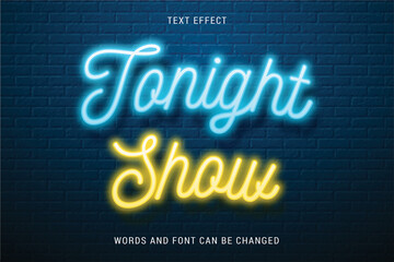 Shiny text effect 100% editable isolated on brick background vector image © Axelzonecreative