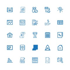Editable 25 plan icons for web and mobile