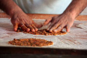 delicious lahmacun baked in the oven