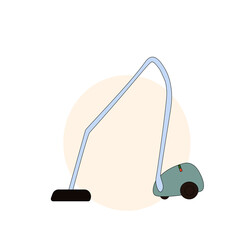 Vacuum cleaner icon in cartoon style isolated on white background. Cleaning symbol stock illustration.