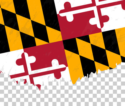 Grunge-style flag of Maryland on a transparent background.