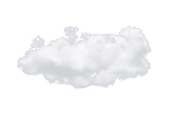 Nature single white cloud isolated on white background. Cutout clouds element design for multi purpose use.