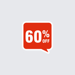 60 discount, Sales Vector badges for Labels, , Stickers, Banners, Tags, Web Stickers, New offer. Discount origami sign banner