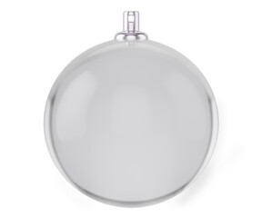 Transparent christmas ball isolated on white background, 3d illustration
