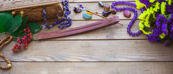 White magic, attributes for witch,  magic for love, health, attracting happiness . Esoteric concept