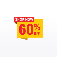 60 discount, Sales Vector badges for Labels, , Stickers, Banners, Tags, Web Stickers, New offer. Discount origami sign banner