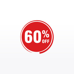 60 discount, Sales Vector badges for Labels, , Stickers, Banners, Tags, Web Stickers, New offer. Discount origami sign banner
