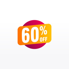 60 discount, Sales Vector badges for Labels, , Stickers, Banners, Tags, Web Stickers, New offer. Discount origami sign banner