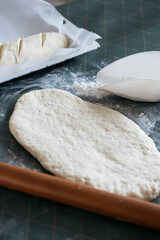 Making of fresh, homemade bread.