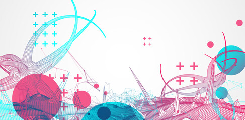 Fototapeta premium Microbiology virus science 3d vector. Microscopic bacteria. Bacterium microorganism, viruses and microbes background.