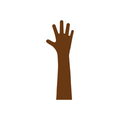 protesting concept, afro hand icon flat style