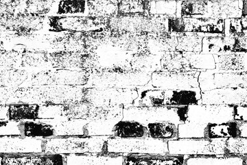 Brick wall background, black and white tone