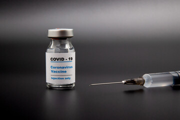 Small vaccine bottle (phial) with a label that read 