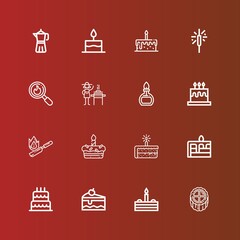 Editable 16 burning icons for web and mobile