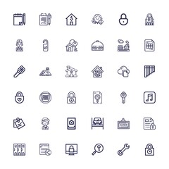 Editable 36 key icons for web and mobile