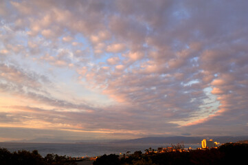 夕日に萌える相模湾
