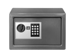 Small safe box isolated on a white background