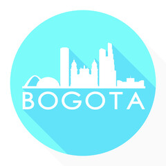 Bogota Colombia America Flat Icon Skyline Silhouette Design City Vector Art Famous Buildings.