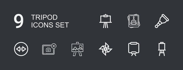 Editable 9 tripod icons for web and mobile