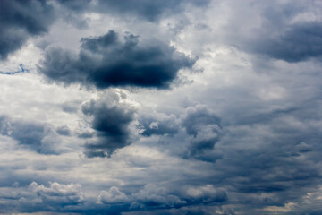 Fototapeta na wymiar black clouds in the gray sky