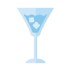 cup with water and ice cubes drink flat style icon