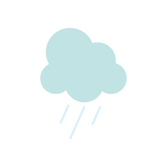 cloud with rain, flat style
