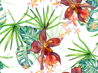 Orchid Seamless Pattern. © Vialeta
