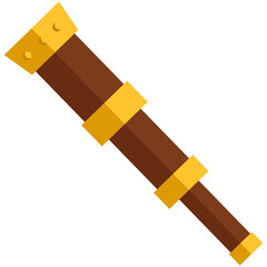 Spyglass in cartoon style. Pirate attribute isolated on white background.