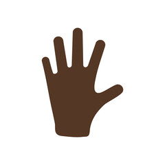 protesting concept, open hand icon, flat style