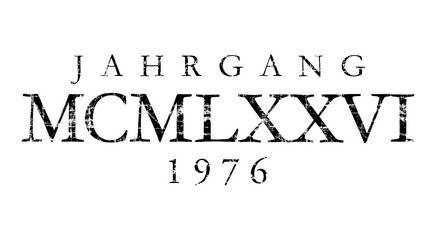 Jahrgang MCMLXXVI 1976 Römisch (Vintage Schwarz)