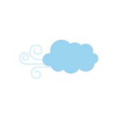 wind cloud icon, flat style