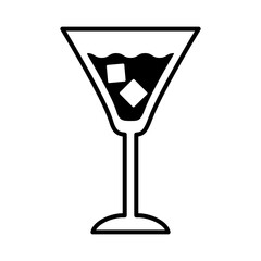 cup with water and ice cubes drink line style icon