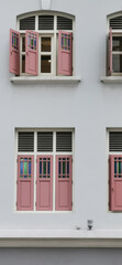 Colorful windows on the wall.