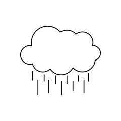 weather concept, cloud with raindrops, line style