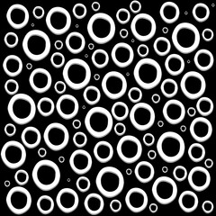 White circles pattern on plain black background