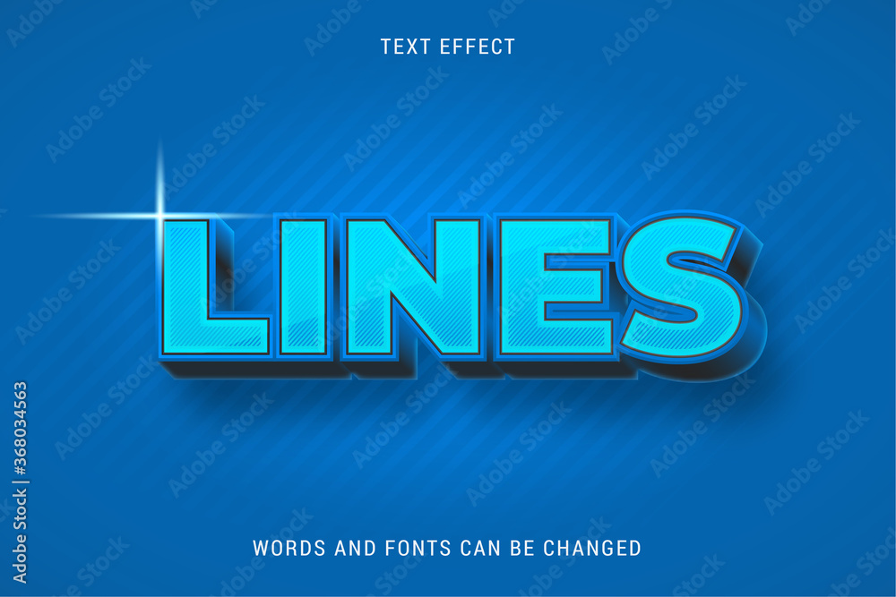 Fototapete lines text effect 100% editable vector eps file