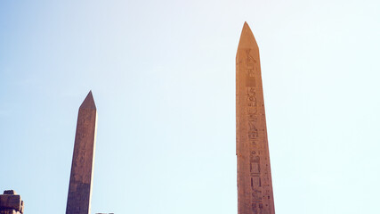 Karnak temple Luxor Egypt obelisk columns with hierogyphics history architecture