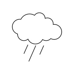 rainy cloud icon, line style