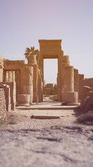 Karnak temple arch gate architecture behind back Luxor Egypt