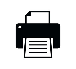 Printer icon flat style logo template